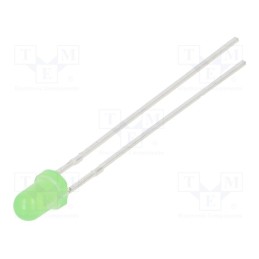 1 pcs x OPTOSUPPLY - OSG53144A-VV - LED, 3mm, green, 1560mcd, 40°, Front: convex, 3÷15V, No.of term: 2