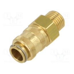 1 pcs x PNEUMAT-S21 GZ14 - Quick connection coupling, straight, max.35bar, brass, D: 17mm