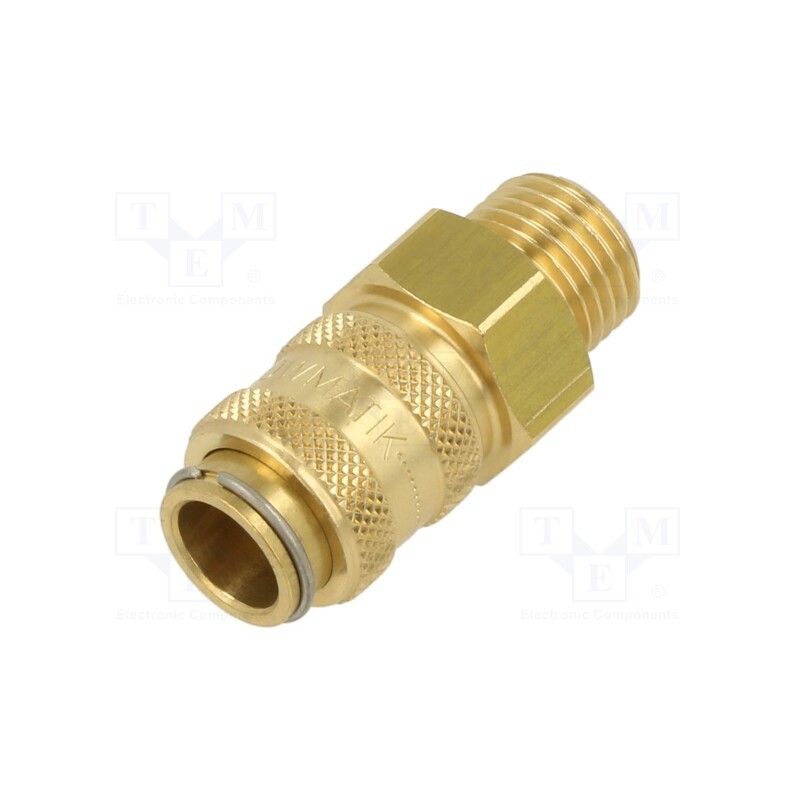 1 pcs x PNEUMAT-S21 GZ14 - Quick connection coupling, straight, max.35bar, brass, D: 17mm