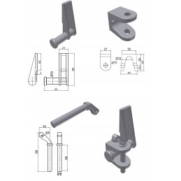 Lower side hinge, diameter 16, right