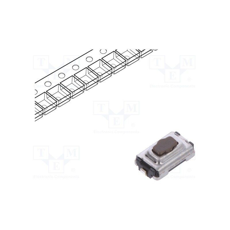 2 pcs x ALPS - SKQYAAE010 - Microswitch TACT, SPST, Pos: 2, 0.05A/12VDC, SMT, 1.6N, 2.5mm, black