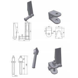 Upper side hinge, diameter 19, right