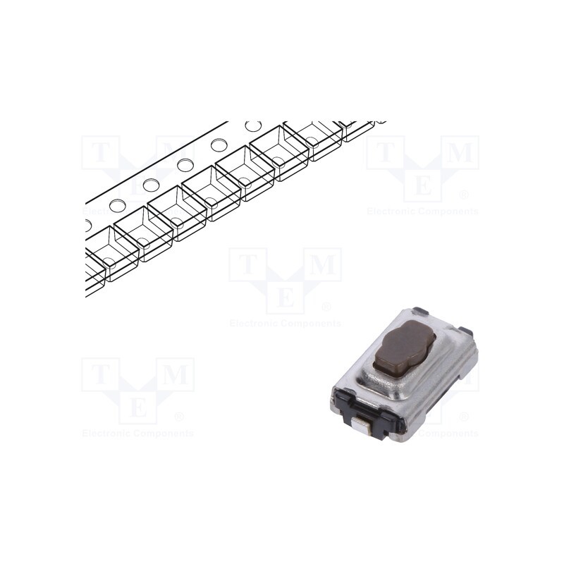 2 pcs x ALPS - SKQYABE010 - Microswitch TACT, SPST, Pos: 2, 0.05A/12VDC, SMT, 2.6N, 2.5mm, black