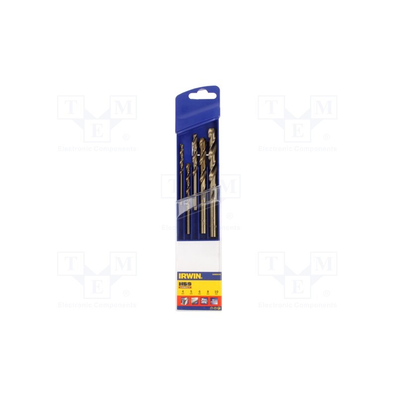 1 set x IRWIN - 10502570 - Drill set, for metal, high speed steel cobalt HSS-Co, 5pcs.