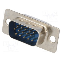 2 pcs x CONNFLY - DS1035-15MUNSISS - D-Sub HD, PIN: 15, plug, male, for cable, straight, soldering, 5A