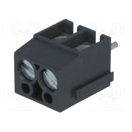 2 pcs x PTR MESSTECHNIK - AK100/2DS-5,0-V/GRAU - PCB terminal block, angled 90°, 5mm, ways: 2, on PCBs, 0.5÷2.5mm2