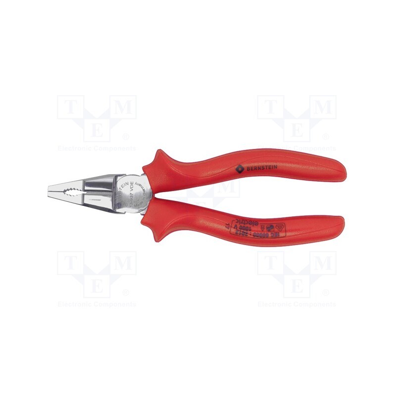 1 pcs x BERNSTEIN - 13-937-VDE - Pliers, insulated,universal, 190mm