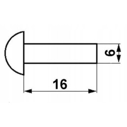 Pack of rivets for combine scythe blades 6x16mm 0 5kg