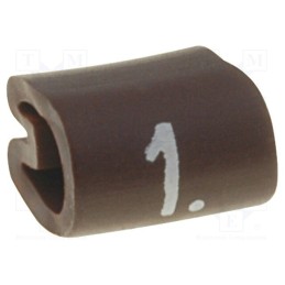 200 pcs x TE Connectivity - 5811101 - Markers, Marking: 1, 2÷3.2mm, PVC, brown, -45÷70°C, leaded