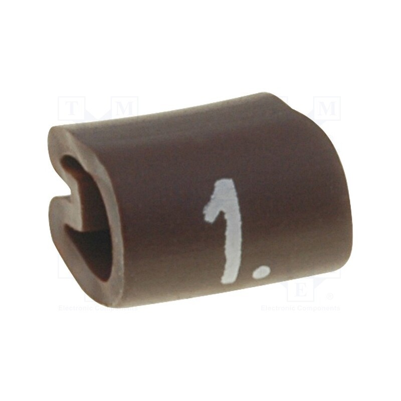 200 pcs x TE Connectivity - 5811101 - Markers, Marking: 1, 2÷3.2mm, PVC, brown, -45÷70°C, leaded