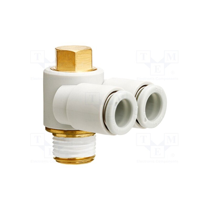 1 pcs x SMC-KQ2Z04-M5A - Push-in fitting, threaded,angled 90°, -1÷10bar, Thread: M5