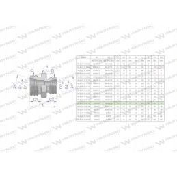 Hydraulic connector m30x2 22l m22x1 5 15l