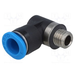 1 pcs x FESTO-130833 - Push-in fitting, threaded,angled 90°, -0.95÷6bar, Thread: M7