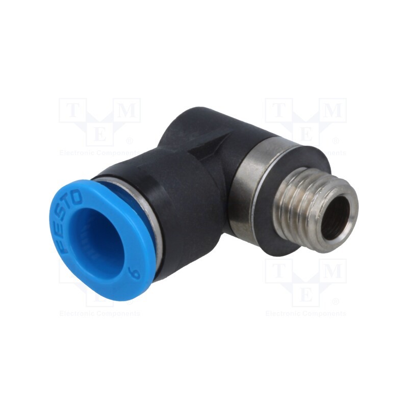 1 pcs x FESTO-130833 - Push-in fitting, threaded,angled 90°, -0.95÷6bar, Thread: M7