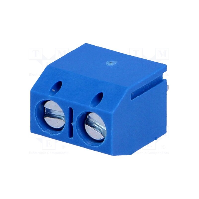 2 pcs x NINIGI - TB-5.0-P-2P - PCB terminal block, angled 90°, 5mm, ways: 2, on PCBs, 2.5mm2, 16A