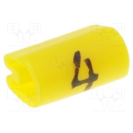 200 pcs x TE Connectivity - 5801404 - Markers, Marking: 4, 1.5÷2mm, PVC, yellow, -45÷70°C, leaded