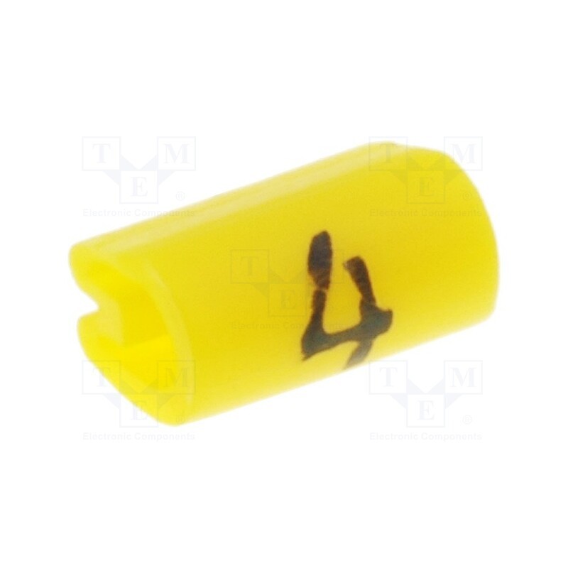 200 pcs x TE Connectivity - 5801404 - Markers, Marking: 4, 1.5÷2mm, PVC, yellow, -45÷70°C, leaded