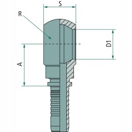 Eyelet end DN 8 5 16 x 1 4 inches