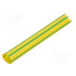 1 m x RADPOL - WRJCC1901950010030K1 - Heat shrink sleeve, glueless, 2: 1, 19mm, L: 1m, yellow-green