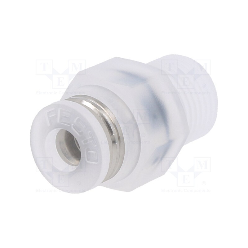 1 pcs x FESTO-133041 - Push-in fitting, threaded,straight, -0.95÷10bar, Thread: R 1/8'