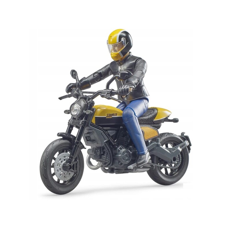 Ducati full throttle scrambler motorcycle with driver