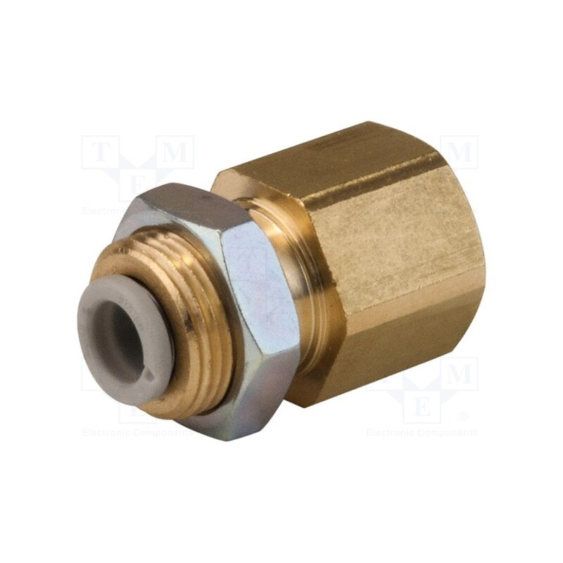 1 pcs x SMC-KQ2E08-02A - Push-in fitting, threaded,straight, -1÷10bar, brass, -5÷60°C