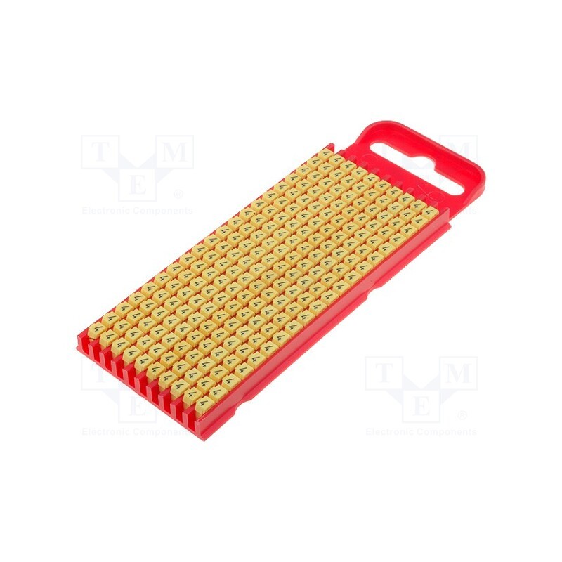 200 pcs x HELLERMANNTYTON - 561-01644 - Markers, Marking: 4, 2÷2.8mm, polyamide, yellow, -40÷85°C, push-in