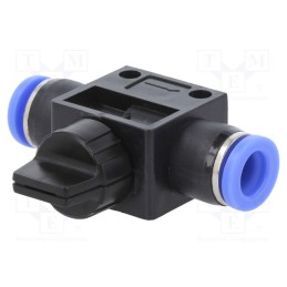 1 pcs x PNEUMAT-190.008 - Shutoff valve, 0÷10bar, nickel plated brass,PBT, 8mm, 0÷60°C