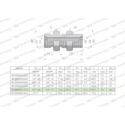 Inch hydraulic connector bb 3 4 bsp xsv