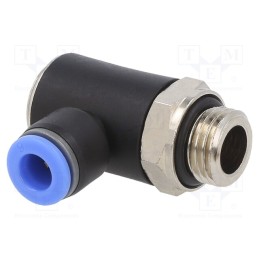 1 pcs x PNEUMAT-170.014-6 - Push-in fitting, angled, -0.95÷15bar, nickel plated brass,PBT