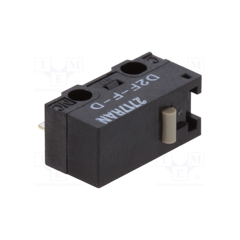 2 pcs x OMRON OCB - D2F-F-D - Microswitch SNAP ACTION, 1A/125VAC, 0.5A/30VDC, without lever