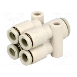 1 pcs x SMC-KQ2UD04-06A - Push-in fitting, -1÷10bar, polypropylene, Øout: 4mm, Øin: 6mm