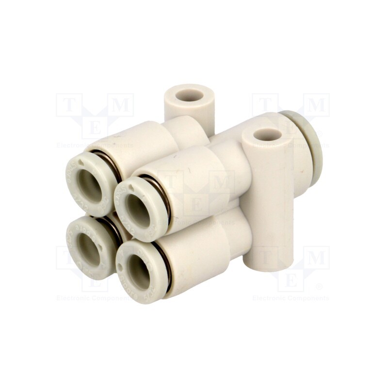 1 pcs x SMC-KQ2UD04-06A - Push-in fitting, -1÷10bar, polypropylene, Øout: 4mm, Øin: 6mm