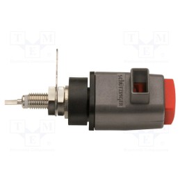 1 pcs x SCHu00dcTZINGER - KSDK 7730 NI / RT - Laboratory clamp, red, 70VDC, 16A, screw, nickel, polyamide, 60mm