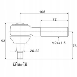 Ball joint 105mm m24x1 5 cone 20 22 case