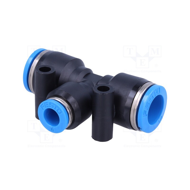 1 pcs x FESTO-130614 - Push-in fitting, straight,T-tap splitter, -0.95÷6bar, PBT, QS