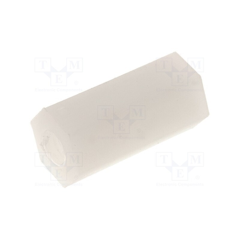 5 pcs x FIX&FASTEN - HP-12A - Screwed spacer sleeve, hexagonal, polyamide, M3, 12mm