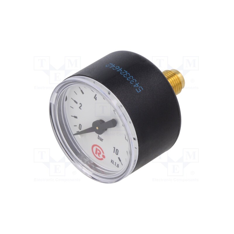 1 pcs x PNEUMAT-110.46-K - Manometer, 0÷10bar, 40mm, non-aggressive liquids,inert gases