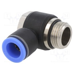 1 pcs x PNEUMAT-145.012-12 - Push-in fitting, angled, -0.95÷15bar, nickel plated brass,PBT