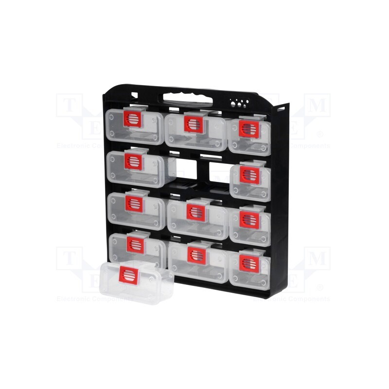 1 set x NEWBRAND - NB-DR12A - Set with containers, transparent, black, 400mm, 405mm, 70mm