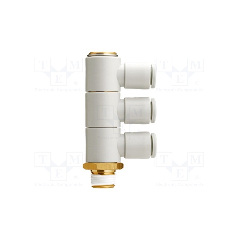 1 pcs x SMC-KQ2VT06-01AS - Push-in fitting, threaded,angled 90°, -1÷10bar, Thread: R 1/8'