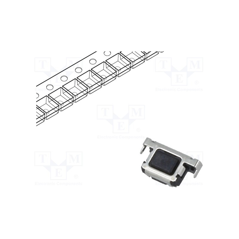 2 pcs x PANASONIC - EVPAEGE2A - Microswitch TACT, SPST, Pos: 2, 0.015A/15VDC, SMT, none, 1.6N, black