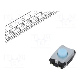 1 pcs x PANASONIC - EVQP2H02B - Microswitch TACT, SPST, Pos: 2, 0.02A/15VDC, SMT, none, 2.5mm, blue