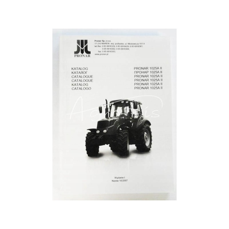 Pronar 1025 II parts catalog