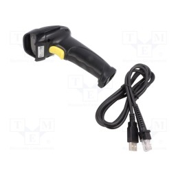 1 pcs x QOLTEC - 50876 - Barcode scanner, black, Interface: USB, 1D