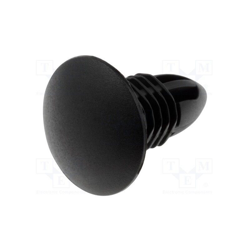 5 pcs x KSS WIRING - SR-0817BK - Rivet, polyamide, Panel cutout diam: 7.5mm, black, UL94V-2