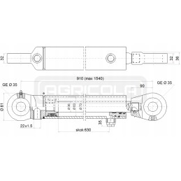 Hydraulic actuator 63 630 u35 l 910 hydrolider