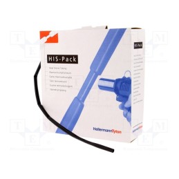 1 pcs x HELLERMANNTYTON - 300-30480 - Heat shrink sleeve, 2: 1, 4.8mm, L: 10m, black, cardboard packaging