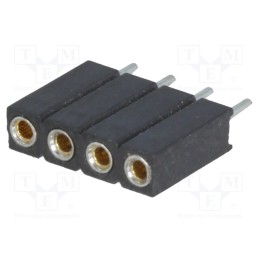 2 pcs x CONNFLY - DS1002-03-1*4131 - Socket, pin strips, female, PIN: 4, turned contacts, straight, THT