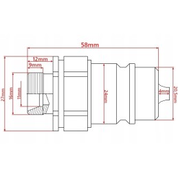 Set of quick connectors, Euro M16 plug sockets